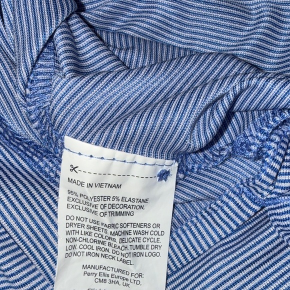 Callaway Men's Striped Polo Shirt in Light Blue Opti Dri XL Long Sleeves - Picture 7 of 7